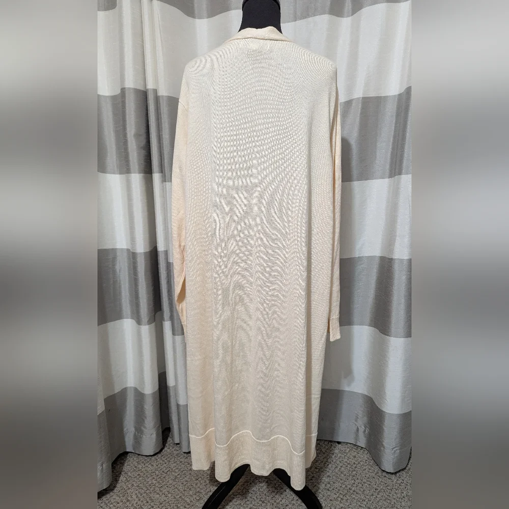Women's Peach Long Open Front Knit Cardigan Size: 5X - Picture 4 of 8